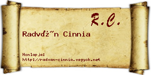 Radván Cinnia névjegykártya